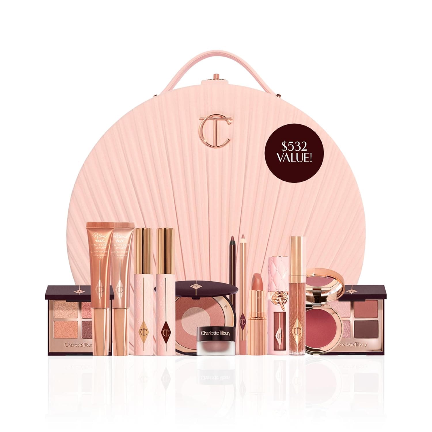 Charlotte Tilbury Pillow Talk Dreams Come True Makeup Kit - Limited Edition 15-Piece Beauty Gift Set with Lip, Eye & Cheek Makeup Essentials in Iconic Nude-Pink Shades (15 Count)